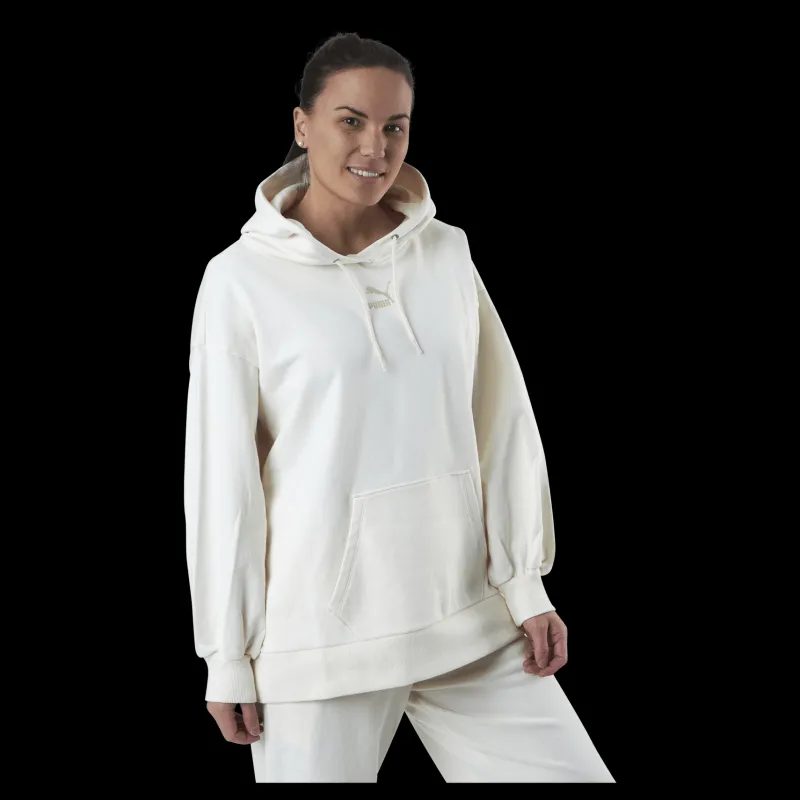 Clearance Puma Classics Oversized Hoodie Beige Vit
