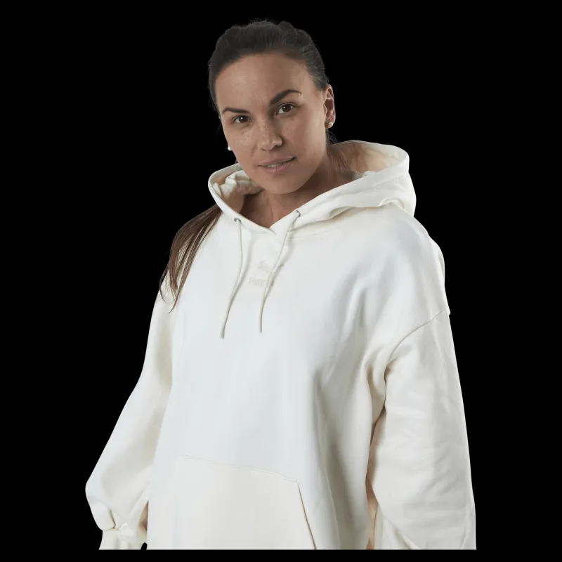 Clearance Puma Classics Oversized Hoodie Beige Vit
