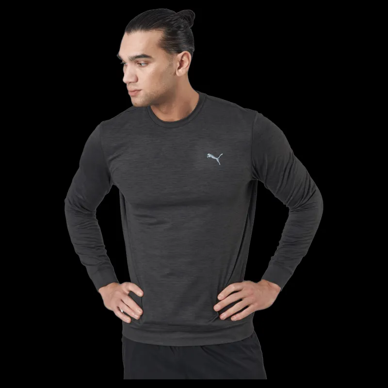 Outlet Puma Golf Cloudspun Crewneck Puma Black Heather Grå