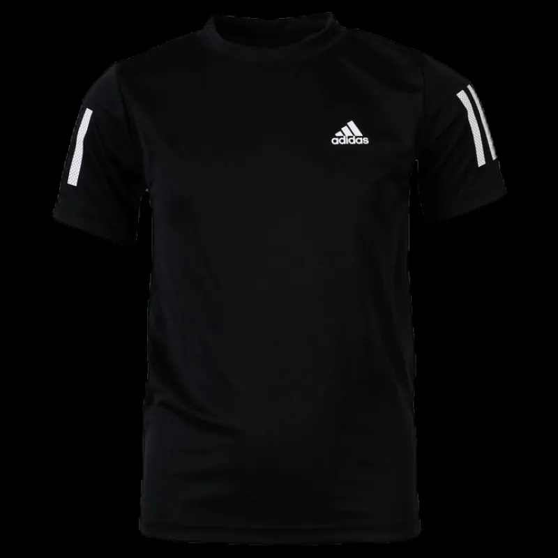 Hot adidas Tennis Club 3 Stripes Tee Youth Black Svart