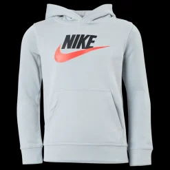 Clearance Nike Club Fleece Hoodie Junior Grey/Red Flerfärgad