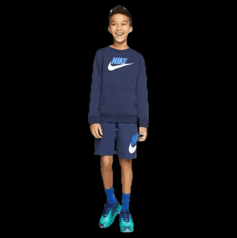 Hot Nike Club Fleece Shorts Junior Blue/White Blå