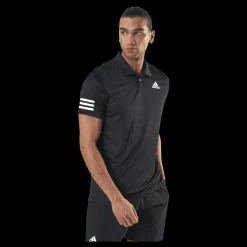 Clearance adidas Tennis Club 3-Stripe Polo Black Svart