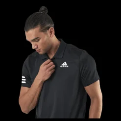 Clearance adidas Tennis Club 3-Stripe Polo Black Svart