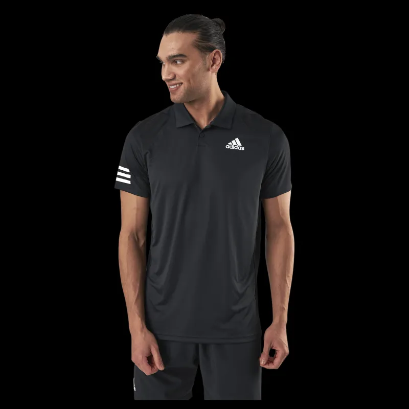 Clearance adidas Tennis Club 3-Stripe Polo Black Svart