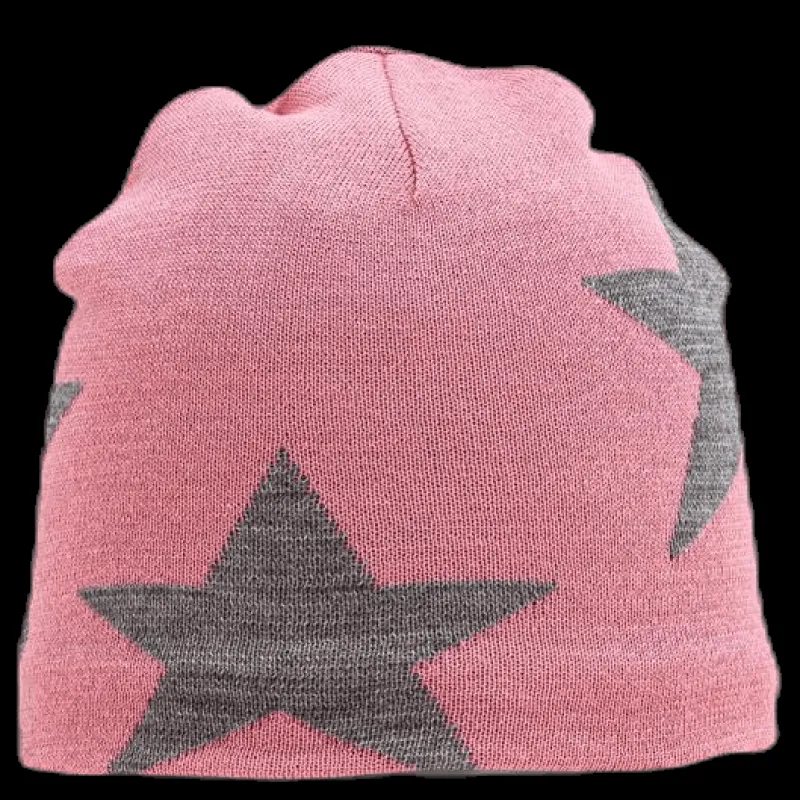Outlet Molo Colder Star Beanie Pink/Grey Rosa och Grå