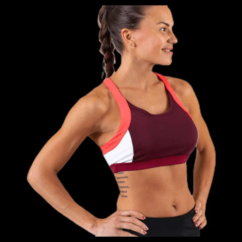 Discount ASICS Color Block Bra 2 Pink/Red Rosa och Röd