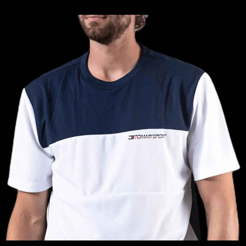 Online Tommy Hilfiger Sport Colourblock Logo Tee White Vit