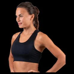 Hot Stay in place Compression Sports Bra Black Svart