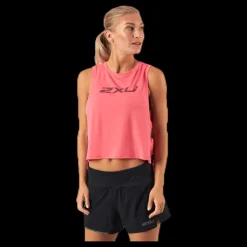 2XU Contender Crop Tank-W Pink Rosa Sale