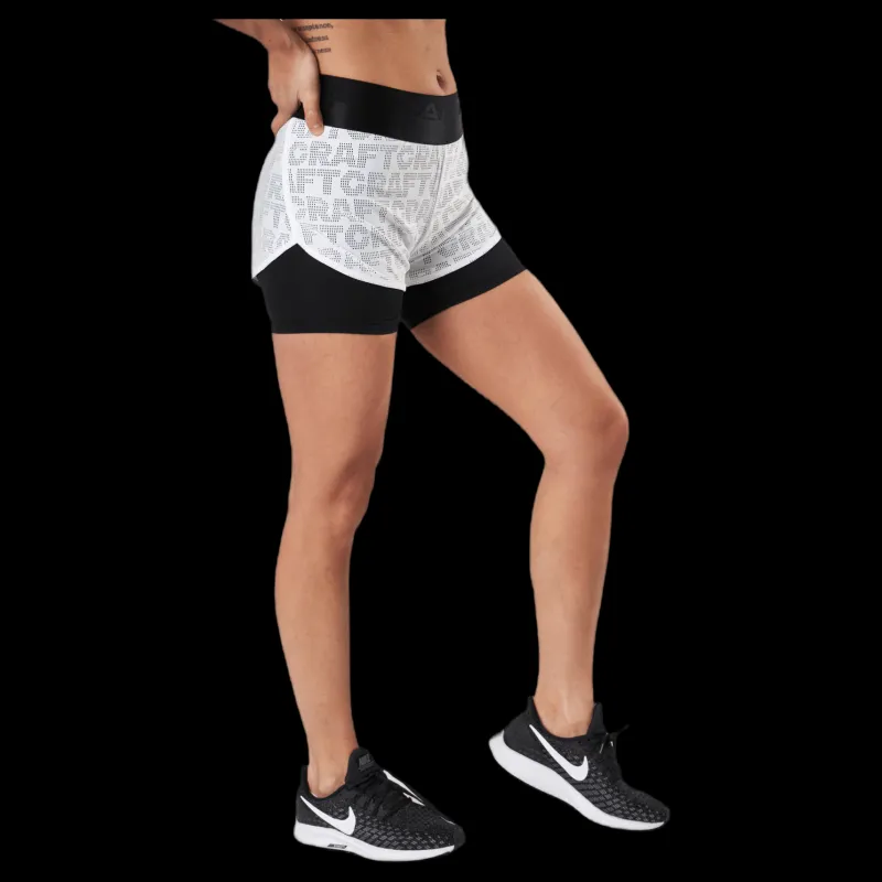Craft Core Charge Logo Shorts White/Black Vit och Svart