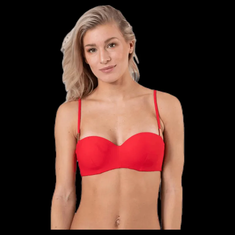 New Calvin Klein Core Solid Structured Bandeau Red Röd
