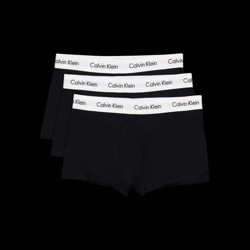 Sale Calvin Klein Cotton Stretch 3P Low Rise Trunk Black Svart