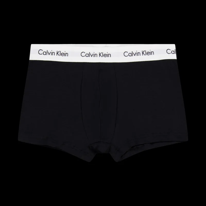 Sale Calvin Klein Cotton Stretch 3P Low Rise Trunk Black Svart