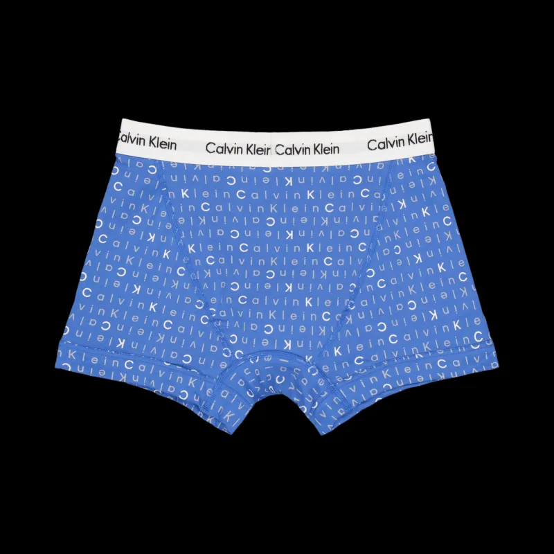 New Calvin Klein Cotton Stretch Trunk 3pk Multi Blå
