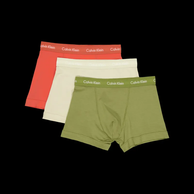 Calvin Klein Cotton Stretch Trunk 3pk Multi Grön Discount