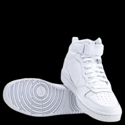 Nike Court Borough Mid 2 Big Kids' Shoes WHITE/WHITE-WHITE Vit