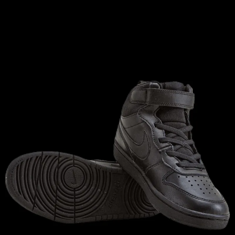 Nike Court Borough Mid 2 Little Kids' Shoes BLACK/BLACK-BLACK Svart Clearance