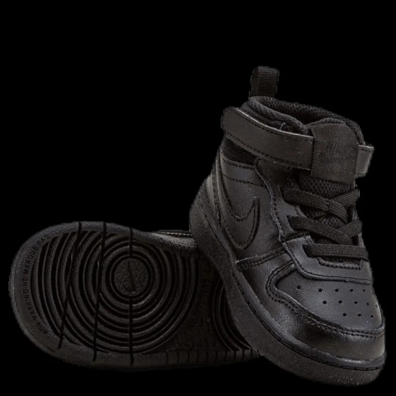 New Nike Court Borough Mid Sneaker TD Black Svart