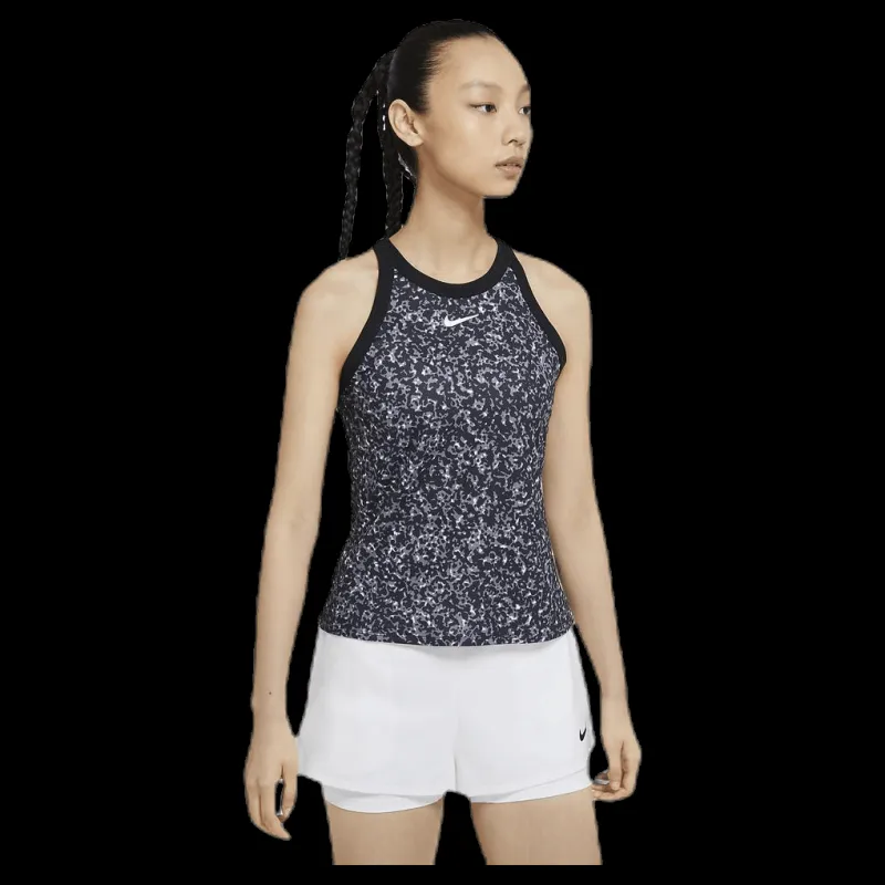 Nike Court Dry Printed Tank White/Black Flerfärgad Discount