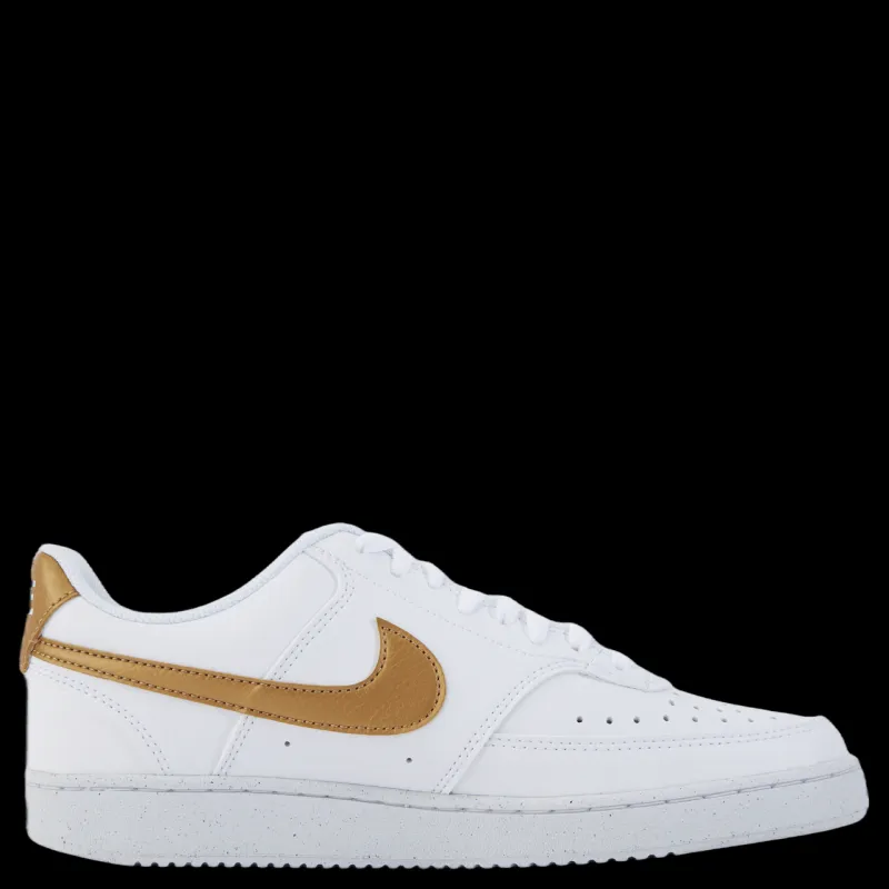 Nike Court Vision Low Next Nature Women's Shoes WHITE/METALLIC GOLD-WHITE Vit Hot