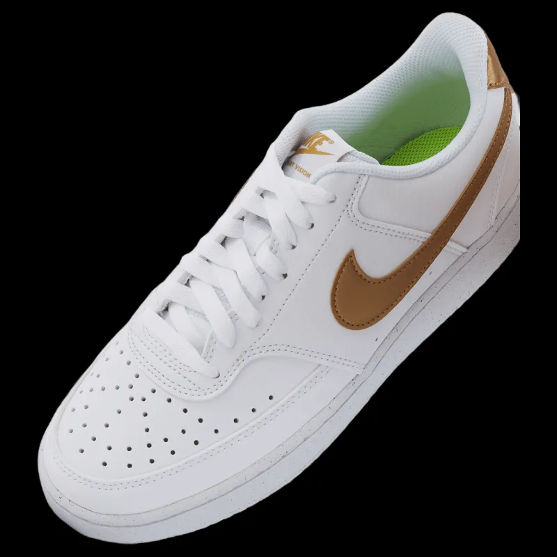 Nike Court Vision Low Next Nature Women's Shoes WHITE/METALLIC GOLD-WHITE Vit Hot