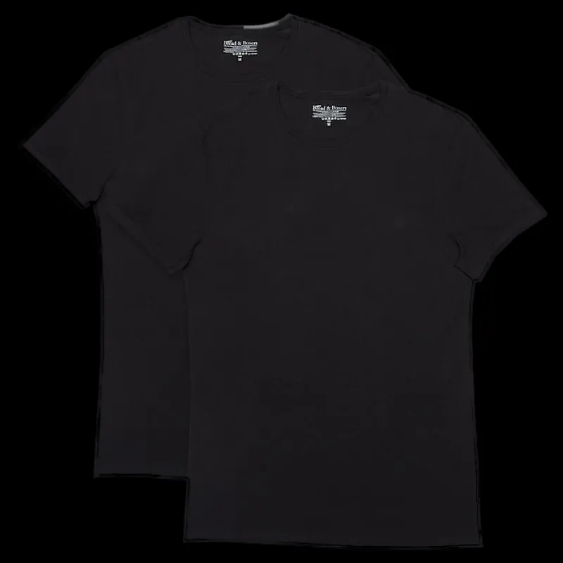 Sale Bread & Boxers Crew Neck 2-Pack Svart