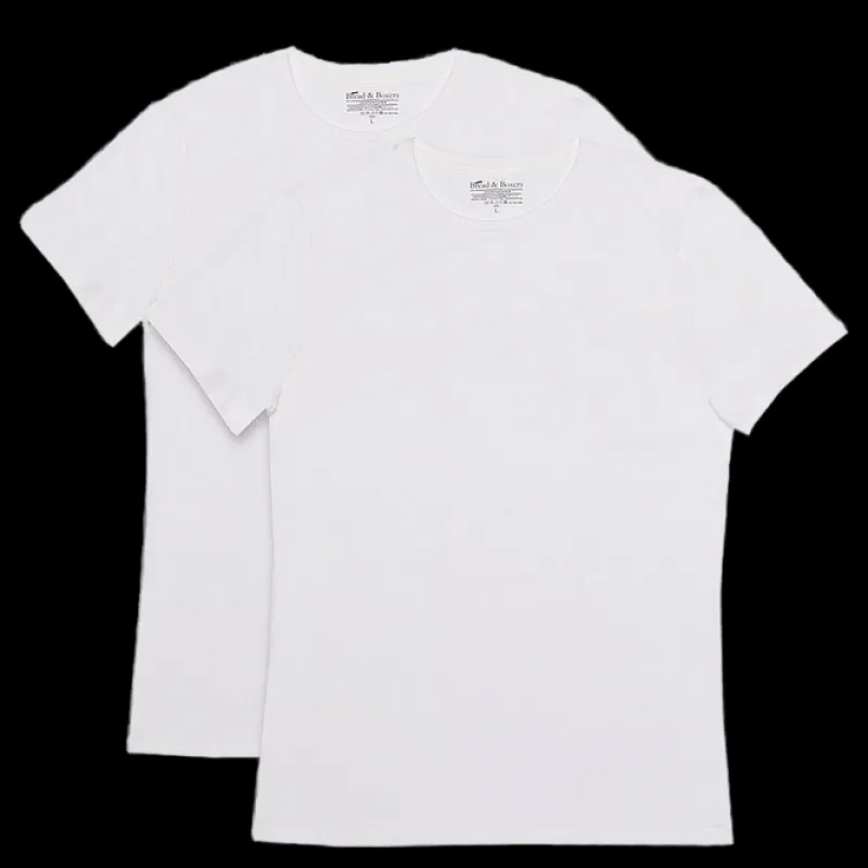 Bread & Boxers Crew Neck 2-Pack Vit