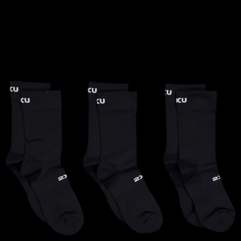 2XU Crew Socks 3 Pack Black/white Svart och Vit Outlet