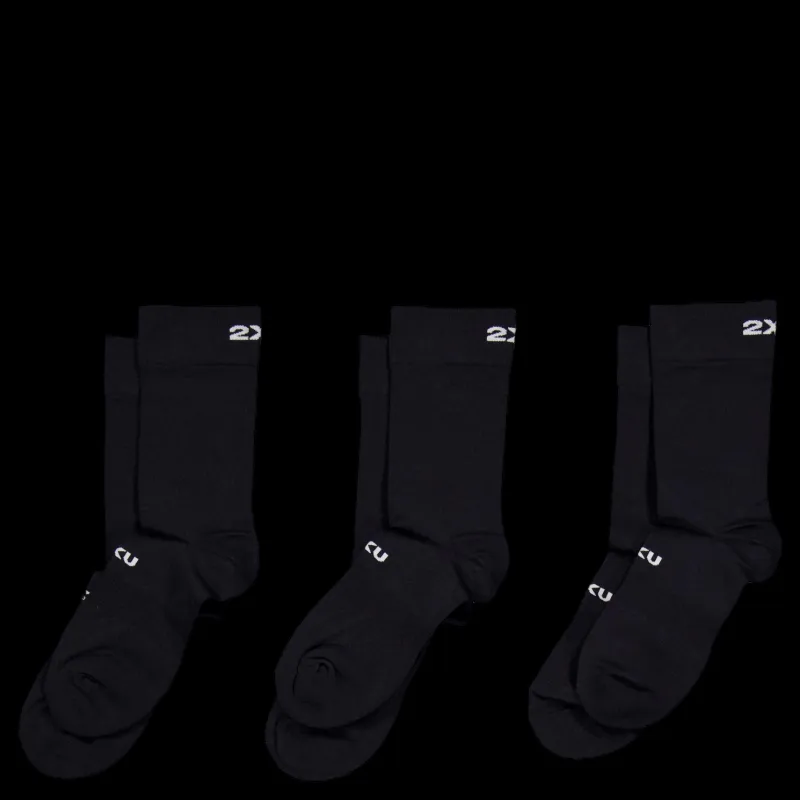 2XU Crew Socks 3 Pack Black/white Svart och Vit Outlet