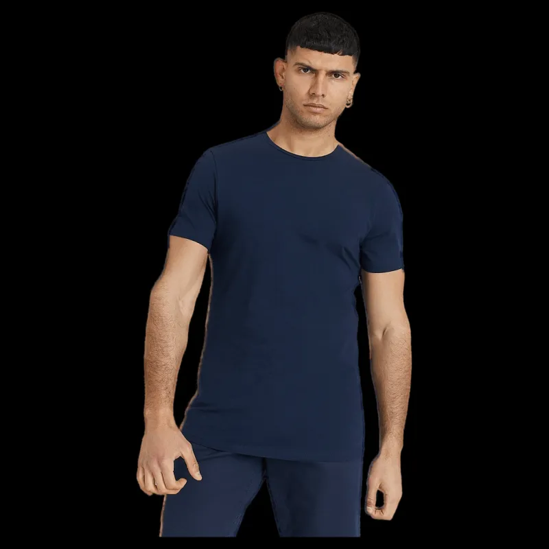 Bread & Boxers Crew-Neck Blå Discount