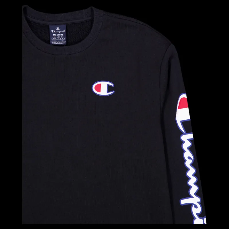 Champion Crewneck Sweatshirt Black Beauty Svart Discount