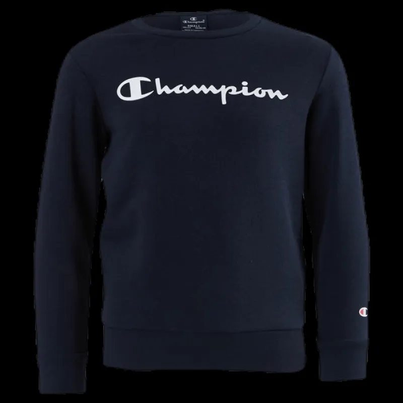 Champion Crewneck Sweatshirt Junior Blue Blå Discount