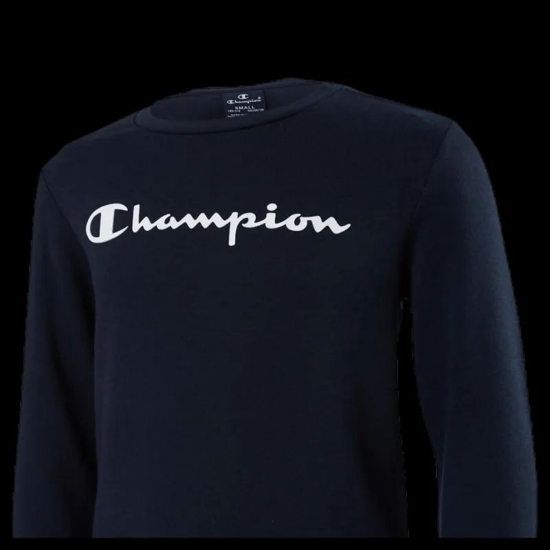 Champion Crewneck Sweatshirt Junior Blue Blå Discount