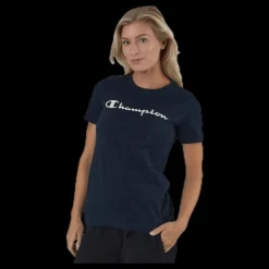 Champion Crewneck T-Shirt Blue Blå Discount
