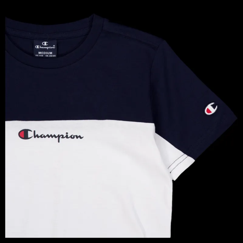 Champion Crewneck T-shirt White Flerfärgad Sale