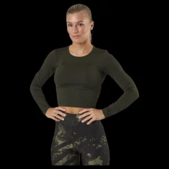 Casall Crop Long Sleeve Forest Green Svart Clearance