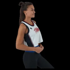 Sale Tommy Hilfiger Sport Crop Tommy Tank Top Blue/White Blå och Vit