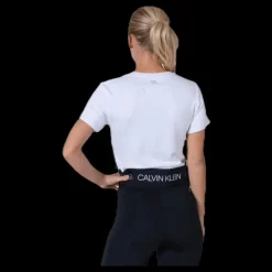 Calvin Klein Cropped Short Sleeve T-Shirt White Vit Sale