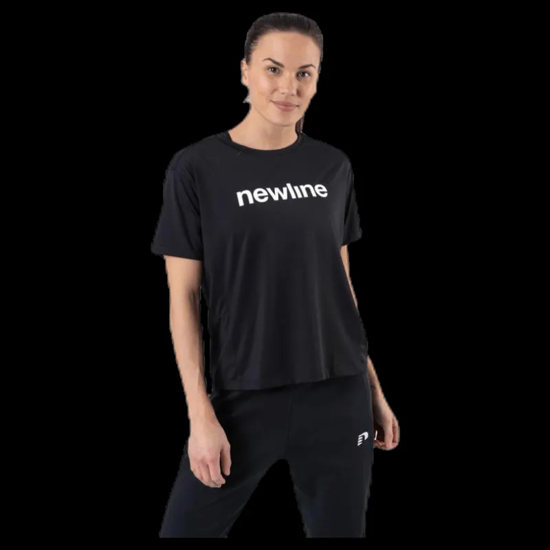 Newline Cropped Tee Black Svart Discount