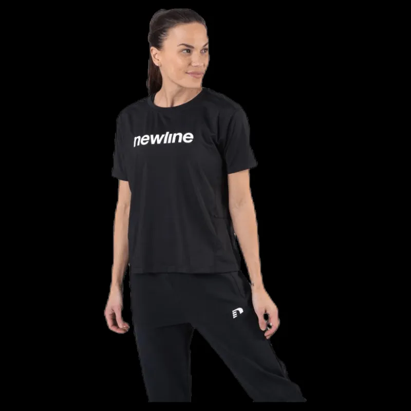 Newline Cropped Tee Black Svart Discount