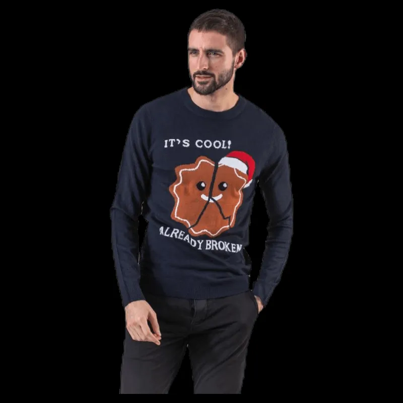 Jack & Jones Crumble Knit Crew Neck Blue Blå Outlet