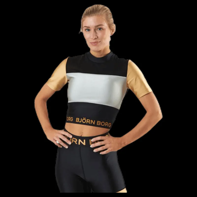 Outlet Björn Borg Cylie Cropped Tee Black/Gold Svart och Guld