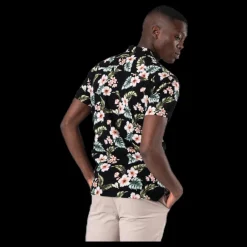 New Jack & Jones Dale Resort Shirt S/S One Pocket Black Svart