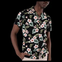 New Jack & Jones Dale Resort Shirt S/S One Pocket Black Svart