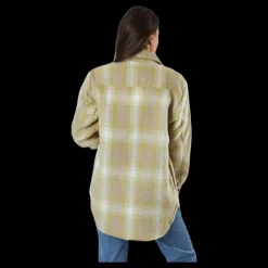 Only Deena-Oma L/S Check Shacket Cc Pnt White Vit