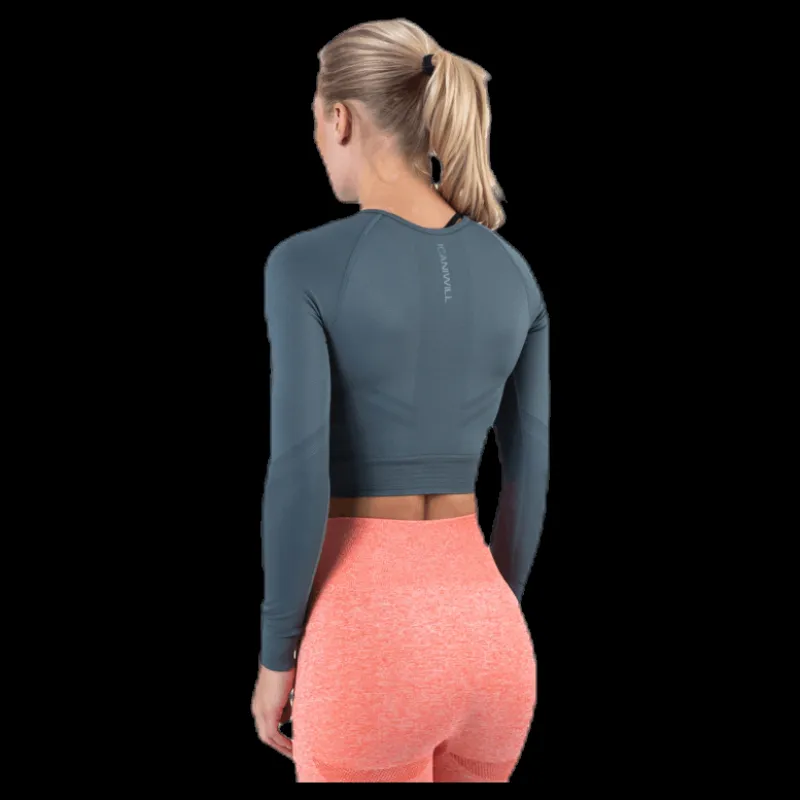 ICANIWILL Define Seamless L/S Crop Top Green Grön Online