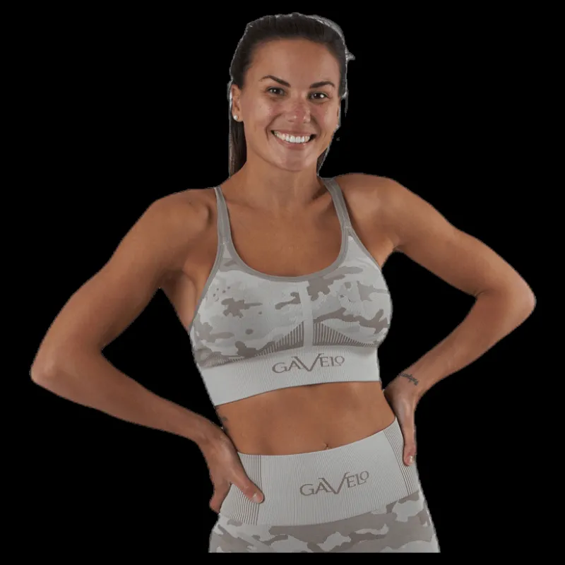 Gavelo Desert Storm Camo Sports Bra Beige