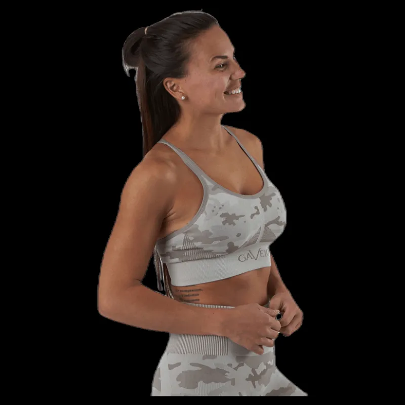 Gavelo Desert Storm Camo Sports Bra Beige