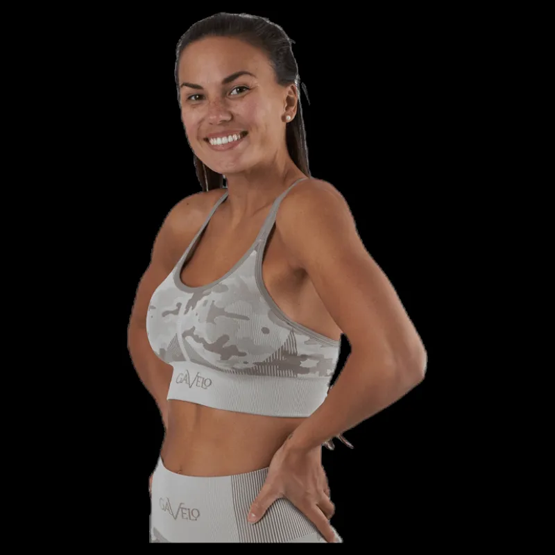 Gavelo Desert Storm Camo Sports Bra Beige